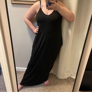 Black spaghetti strap maxi dress